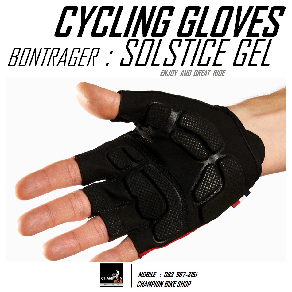 ถุงมือจักรยาน BONTRAGER : SOLSTICE GEL CYCLING GLOVES สีแดง-ดำ