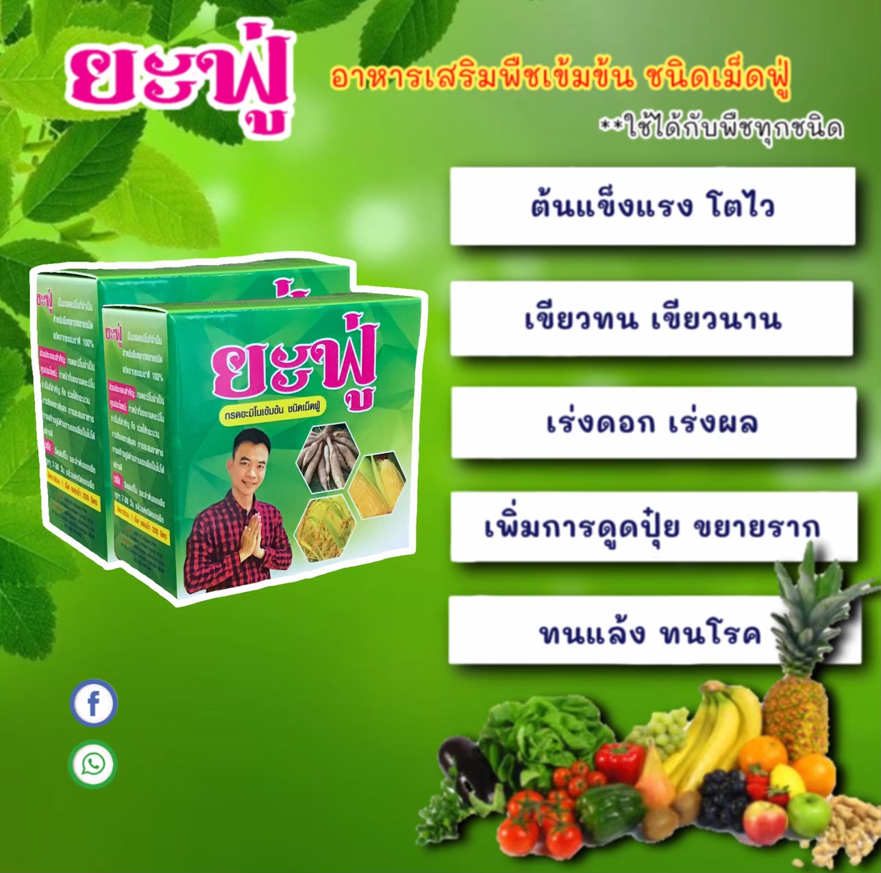 ยะฟู่ กรดอะมิโนจำเป็น สูตรเข้มข้น ชนิดเม็ดฟู่