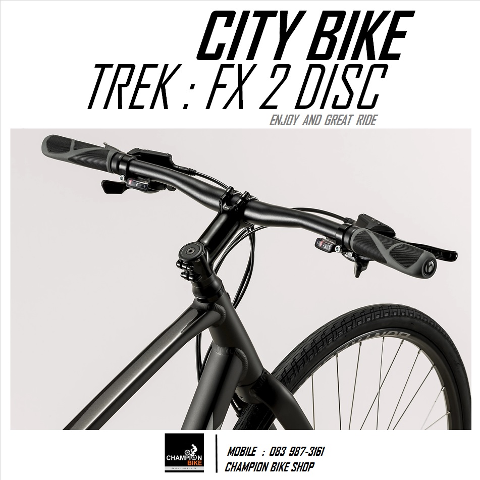 จักรยานซิตี้ไบค์ TREK : FX 2 DISC CITY BIKE - 2021 สีดำด้าน-เงิน