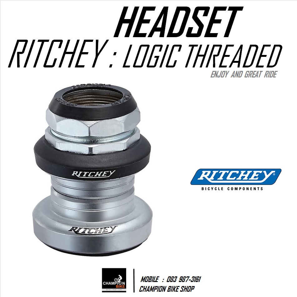ลูกปืนคอเกลียว 1 นิ้ว RITCHEY : LOGIC THREADED 1" HEADSET สีเงิน