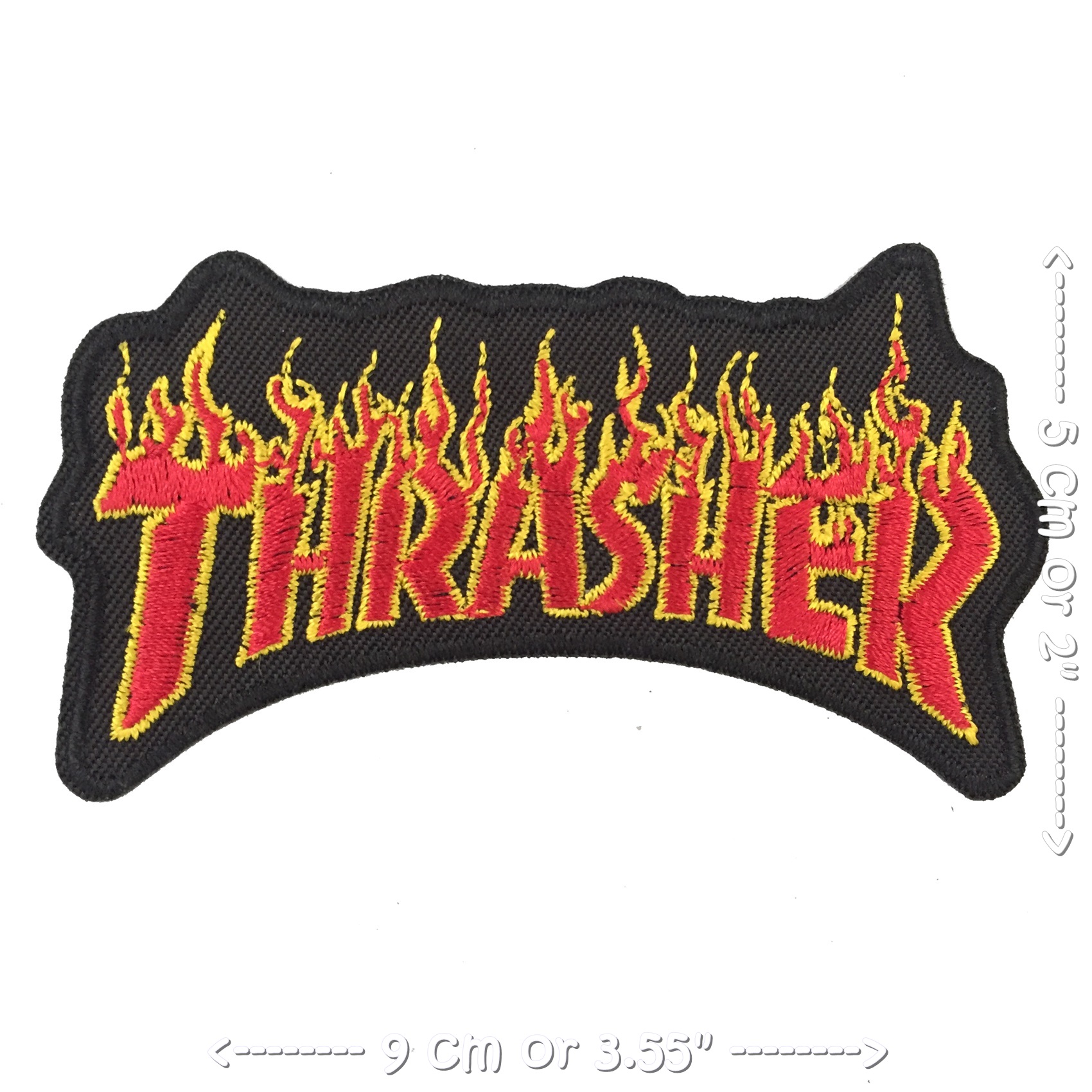โลโก้ Thrasher ตัวรีดติดเสื้อ อาร์มรีด อาร์มปัก ตกแต่งเสื้อผ้า หมวก กระเป๋า แจ๊คเก็ตยีนส์ Hipster Embroidered Iron on Patch
