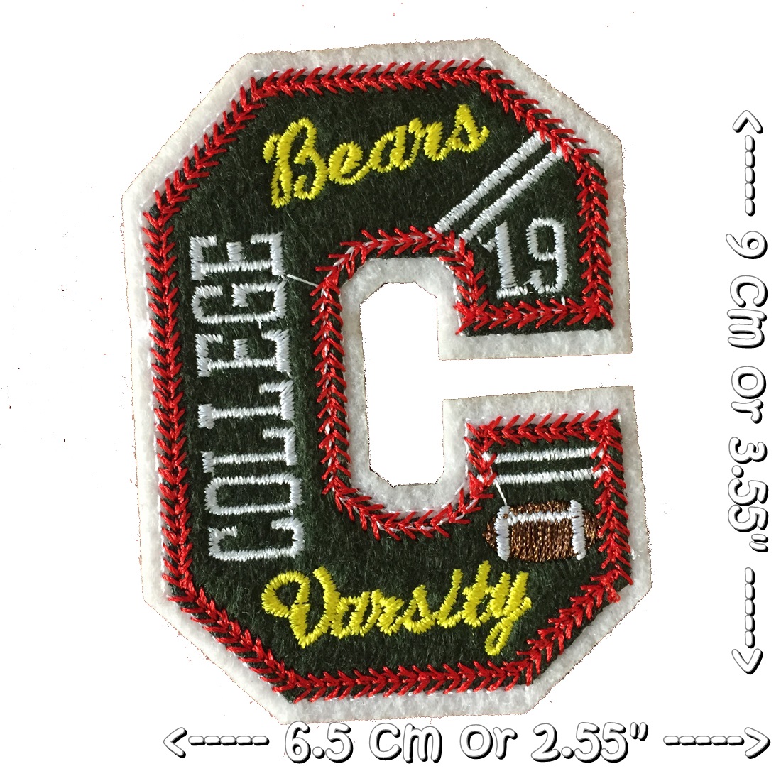 ตัว C สไตล์เบสบอล ตัวรีดติดเสื้อ อาร์มรีด อาร์มปัก ตกแต่งเสื้อผ้า หมวก กระเป๋า แจ๊คเก็ตยีนส์ Cute Embroidered Iron on Patch