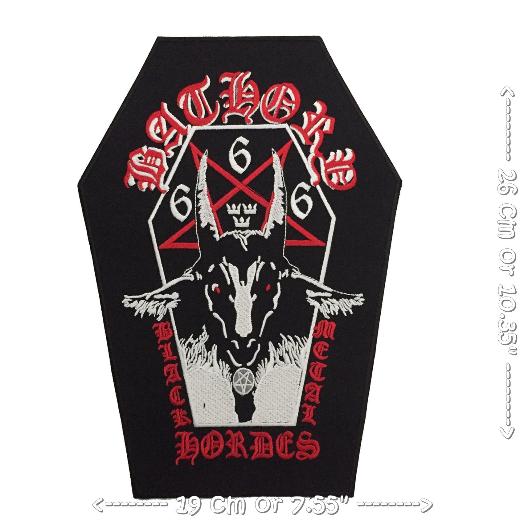 Bathory ตัวรีดติดเสื้อ อาร์มรีด อาร์มปัก ตกแต่งเสื้อผ้า หมวก กระเป๋า แจ๊คเก็ตยีนส์ Embroidered Iron on Patch ขนาดใหญ่