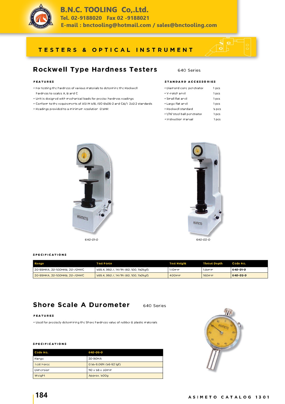 ASIMETO,P184,Rockwell Type Hardness Testers,640-01-0