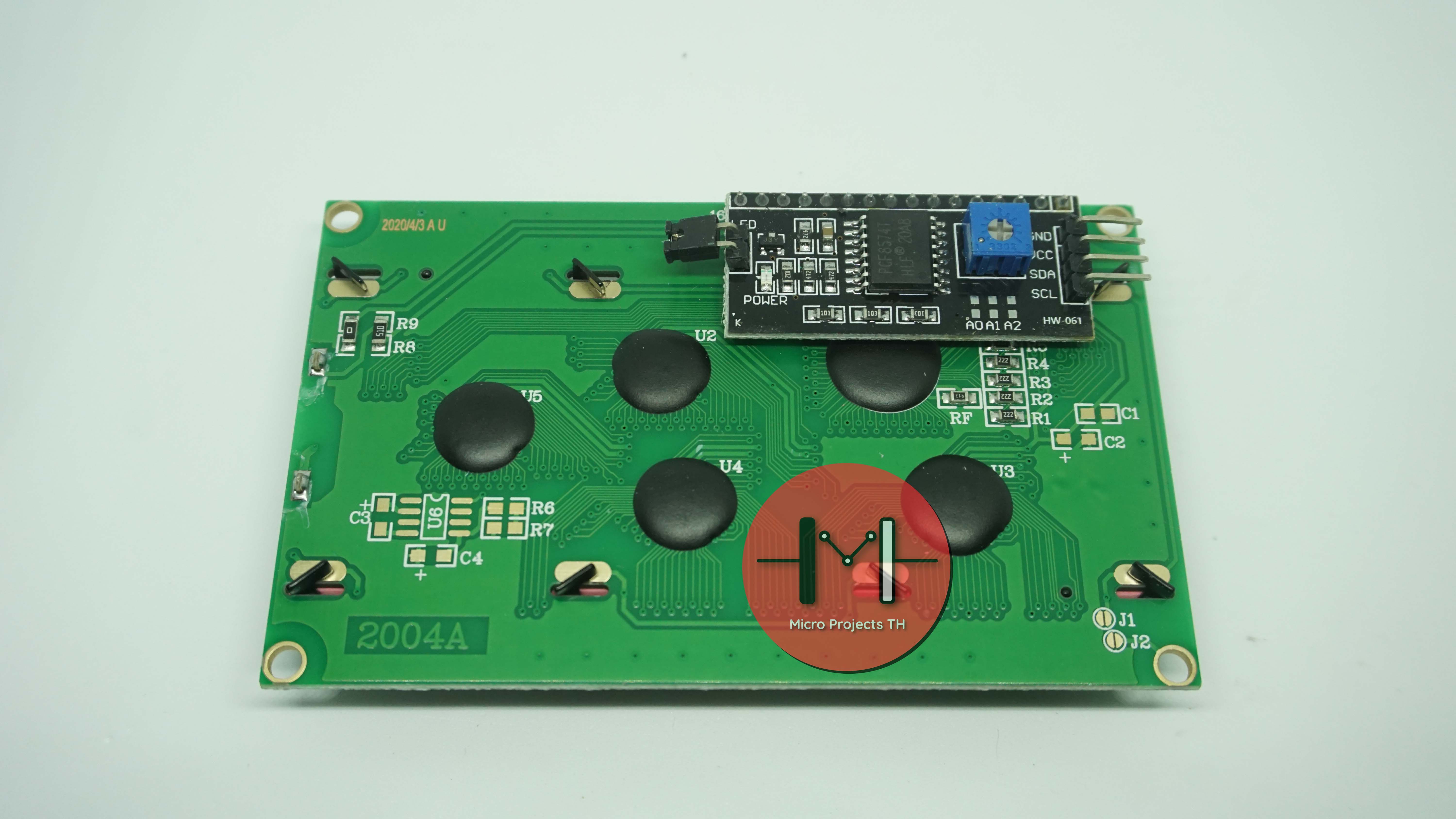 2004 LCD (Yellow Screen) 20x4 โมดูลจอ LCD พร้อม I2C Interface