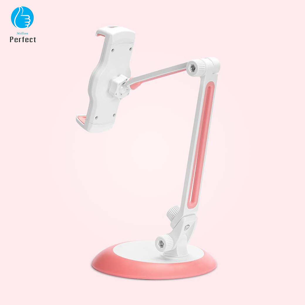 ขาตั้งไอแพด แท๊บเล็ต มือถือ แบบพกพา พับเก็บได้ มีแผ่นยางกันลื่น หมุนได้ 360 องศา รุ่น IP21 สีชมพู