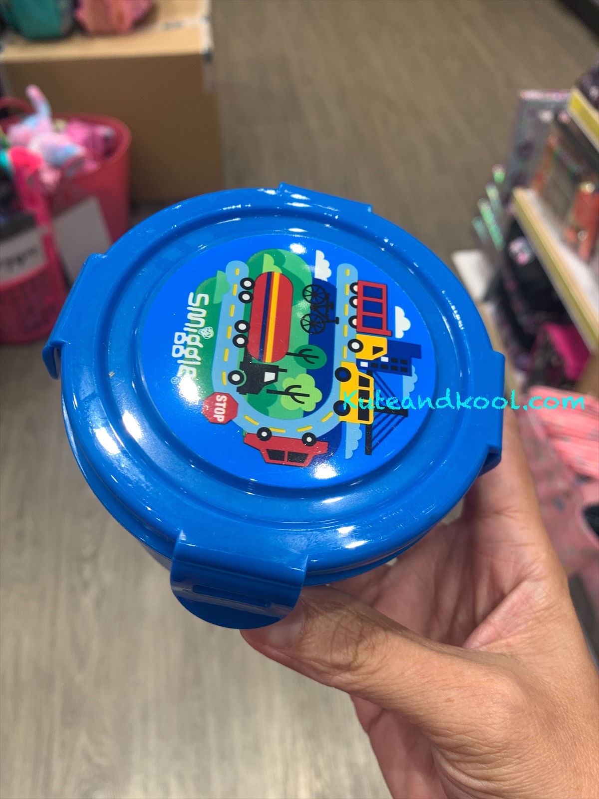 Smiggle round container กล่องกลม น้ำเงิน