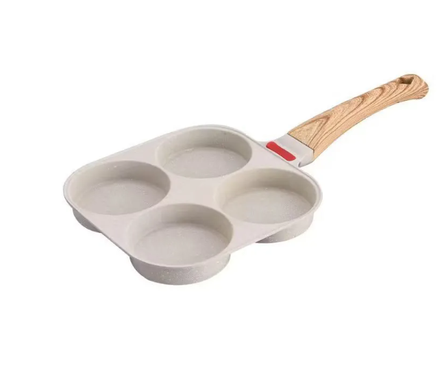 กระทะเคลือบ 4 หลุม มีด้ามจับถนัดมือ