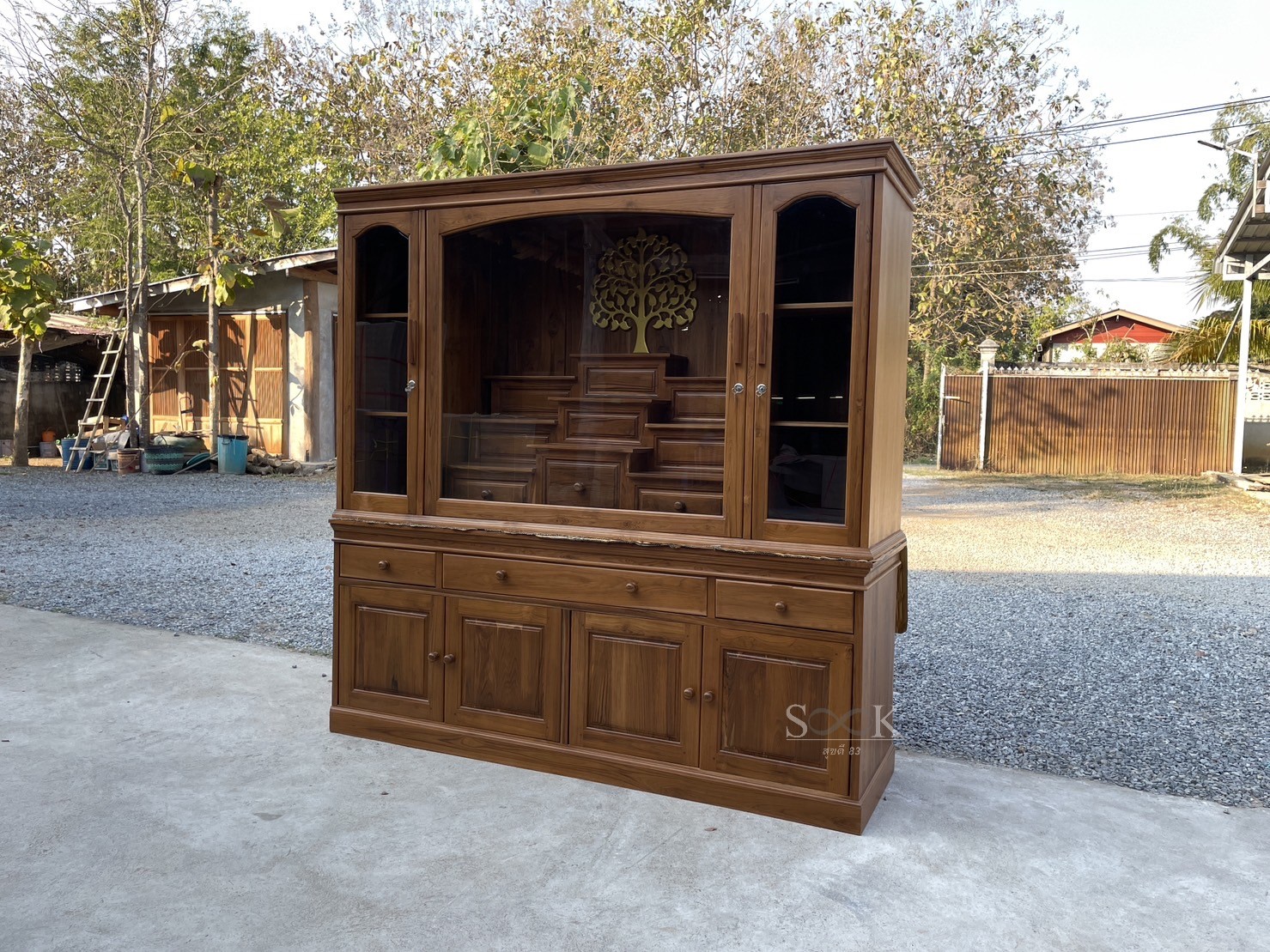 ตู้โชว์ผสมโต๊ะหมู่โมเดิร์น