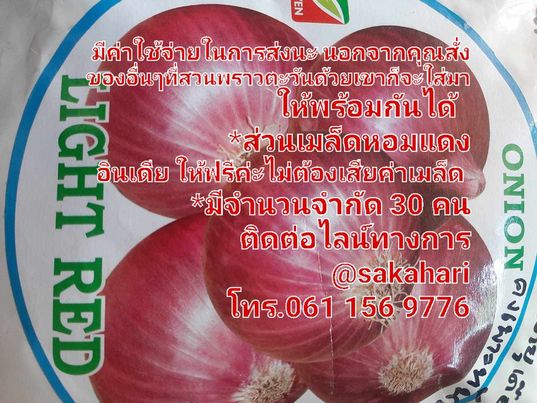 เมล็ดหอมแดงอินเดีย แจกฟรีท่านละ 1 ห่อ