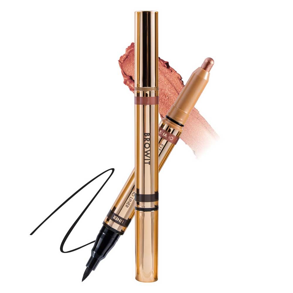 Browit byNongChat Eyemazing Shadow and Liner 0.60G+0.85ML #BRIDAL PINK GOLD บราวอิท น้องฉัตร อายเมซิ่งแชโดว์แอนด์ไลน์เนอร์ 0.60G+0.85ML อายแชโดว์พร้อมอายไลน์เนอร์ในแท่งดียว สี BRIDAL PINK GOLD