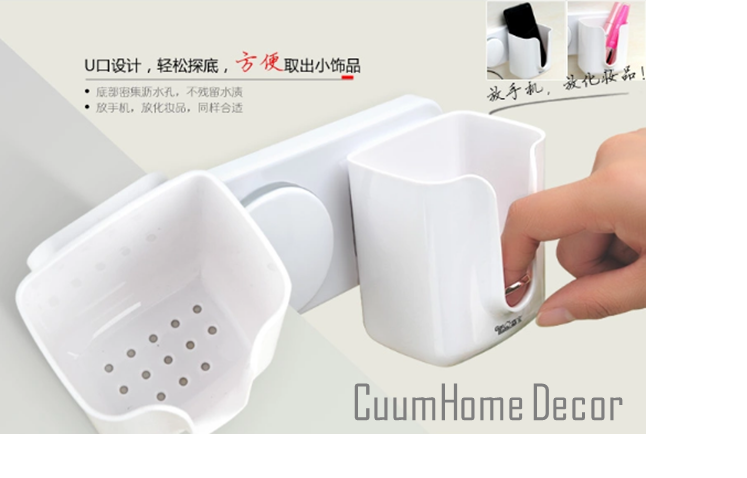 DIY-03 -3 in1- ที่วางไดส์เป่าผม ผ้าเช็ดตัว และที่ใส่ของ ไม่ต้องเจาะผนัง