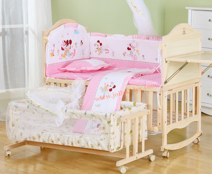 เตียงนอนไม้สำหรับเด็ก ครบชุดแถมเปลไกวเล็ก B10131