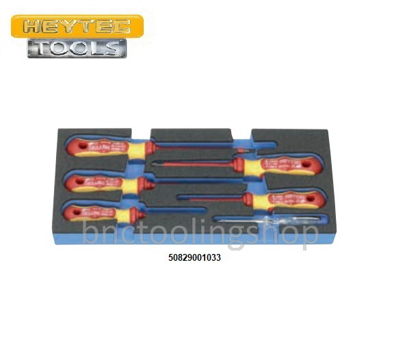 ชุดไขควงกันไฟพร้อมถาด 6ชิ้น, VDE Screwdriver set 6pcs,HEYTEC,50829001033