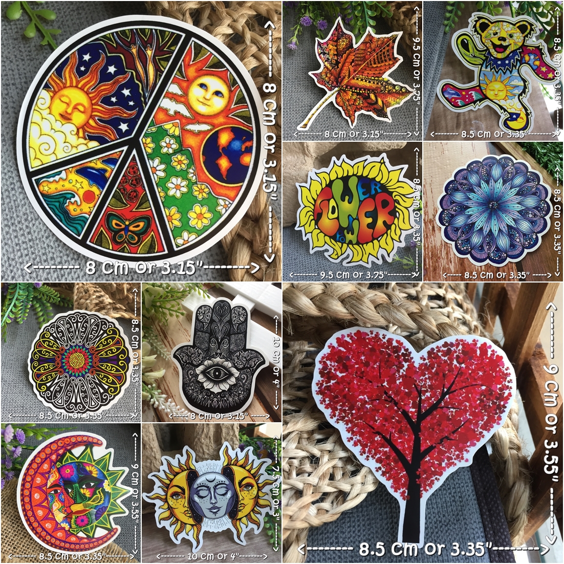 ลายฮิป ยิปซี สติกเกอร์ เคลือบกันน้ำ ติดกระเป๋าเดินทาง มอเตอร์ไซด์ Laptop เคสโทรศัพท์ กระบอกน้ำ Waterproof Decal Sticker