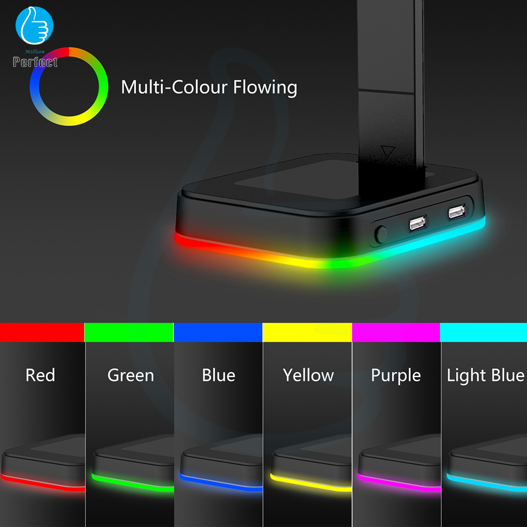 ขาตั้งหูฟัง ที่วางหูฟัง ที่วางหูฟังเปลี่ยนสีไฟได้ ขาตั้งหูฟังคอม ขาตั้งหูฟังเล่นเกมส์ ขาตั้งหูฟังแต่งโต๊ะคอม สามารถใช้งานได้กับหูฟังทุกประเภท Headset Stand รุ่น RGBD9