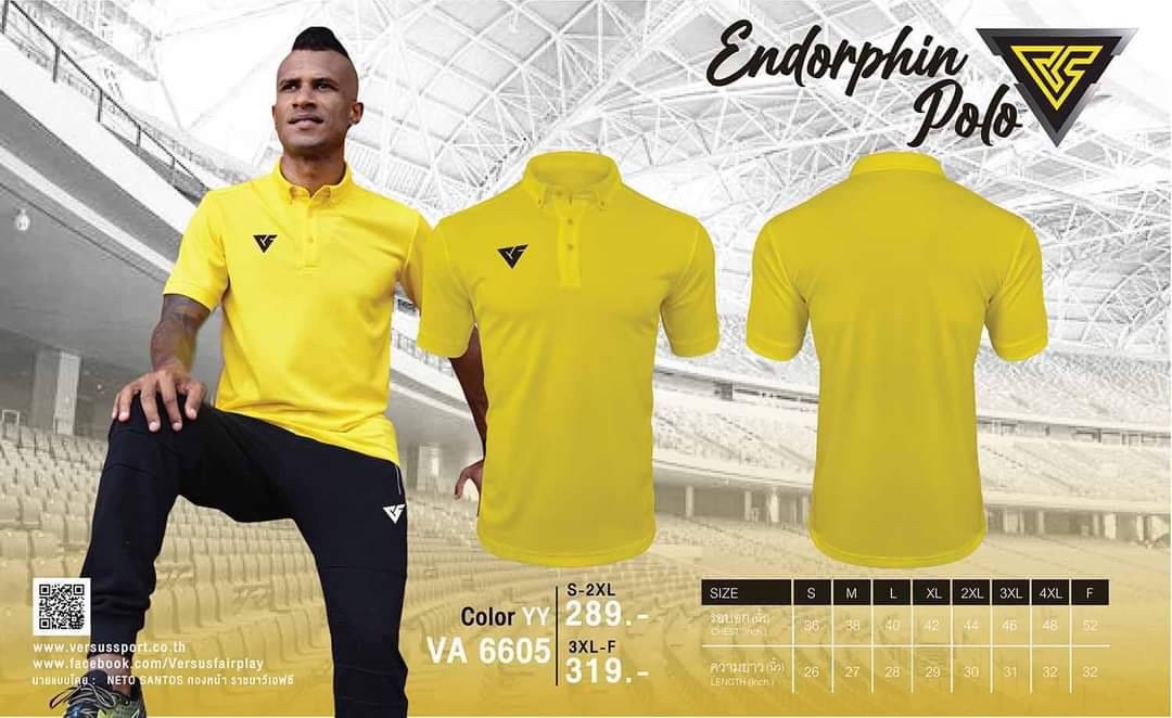 VERSUS เสื้อโปโล เวอร์ซุส รุ่น VA6605N ผ้า polyester 100% ใส่สบาย แห้งไว ไม่ซับเหงื่อ