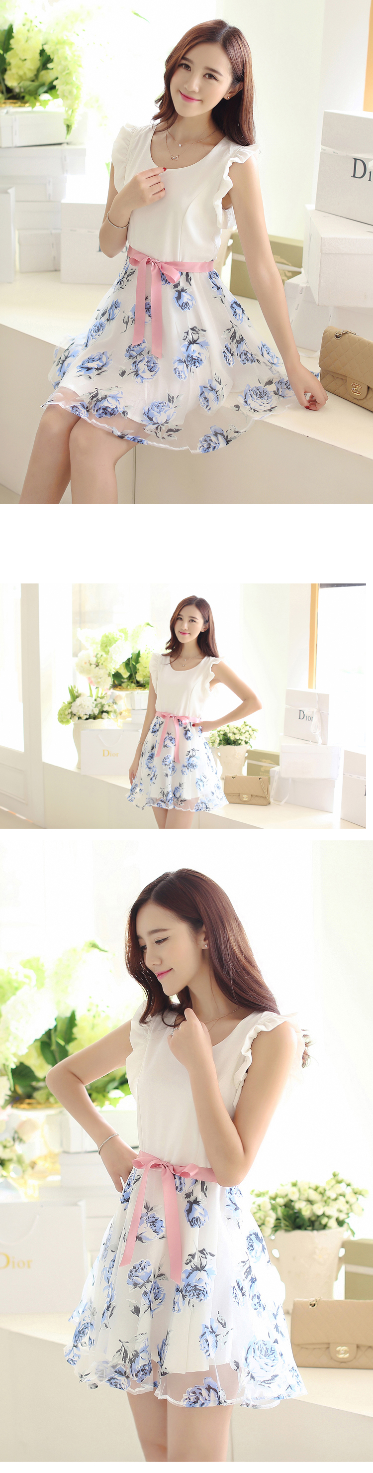 ชุดเดรสสีขาว ส่งฟรี ems