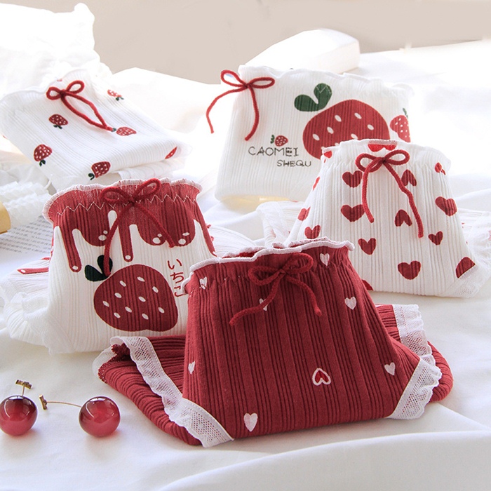 NA121(แพ็ค5ตัว5ลาย) กางเกงในน่ารัก กางเกงในผ้าฝ้ายทรงเต็มตัวเหมาะสำหรับท่านที่ชอบใส่แบบเต็มก้น ขอบเป็นยางยืดไม่รัดแน่นจนเกินไป ขายแบบยกเซต5ตัว5ลายตามรูปถ่ายสินค้าจริงเลยค่ะ ***ในหุ่นใส่เบอร์ M