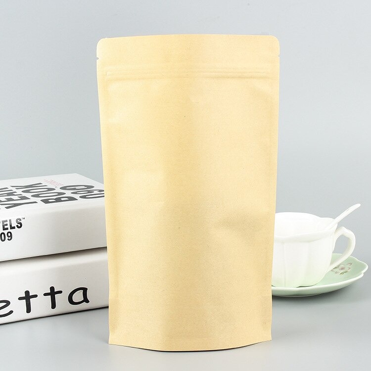 ถุงซิปล็อคหน้าใสหลังคราฟ มีก้นตั้งได้ (25ใบ)