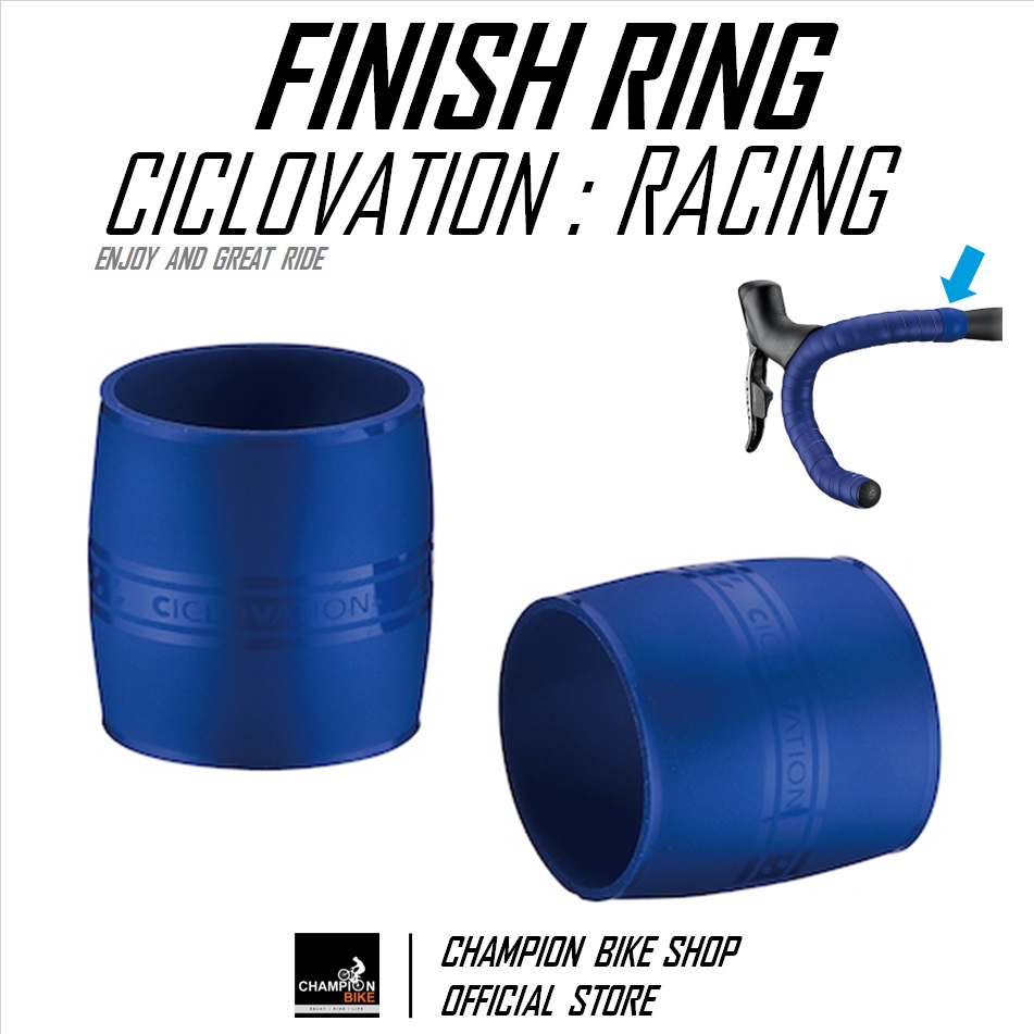 ซิลิโคนรัดปลายผ้าพันแฮนด์เสือหมอบ สีน้ำเงิน CICLOVATION : RACING - SILICONE FINISH RING FOR HANDLEBAR TAPE