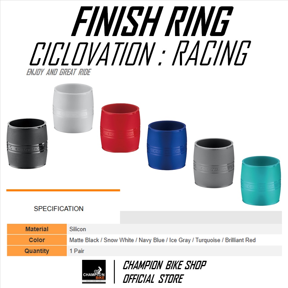 ซิลิโคนรัดปลายผ้าพันแฮนด์เสือหมอบ สีน้ำเงิน CICLOVATION : RACING - SILICONE FINISH RING FOR HANDLEBAR TAPE