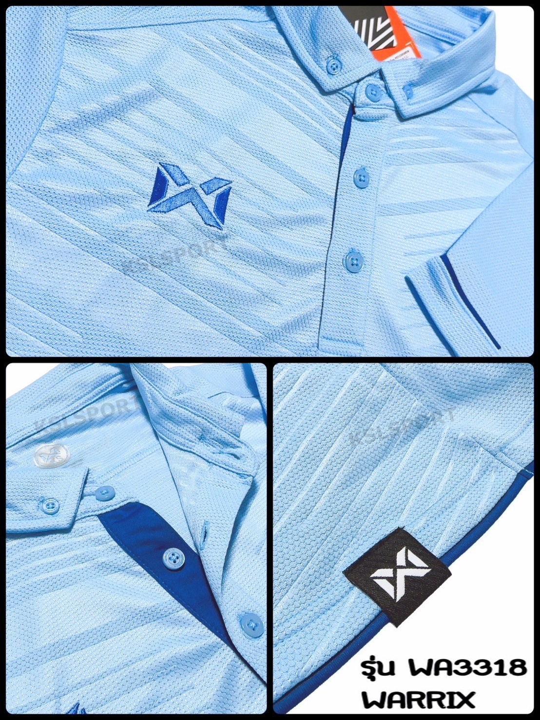 Warrix เสื้อโปโล วาริกซ์แขนสั้น พิมพ์ลาย วอริกซ์ WA-3318N 3318 LAVIDA สีใหม่ ทอง,คราม,เทา,น้ำเงิน,ฟ้าอ่อน ใส่สบาย ไม่ต้องรีด