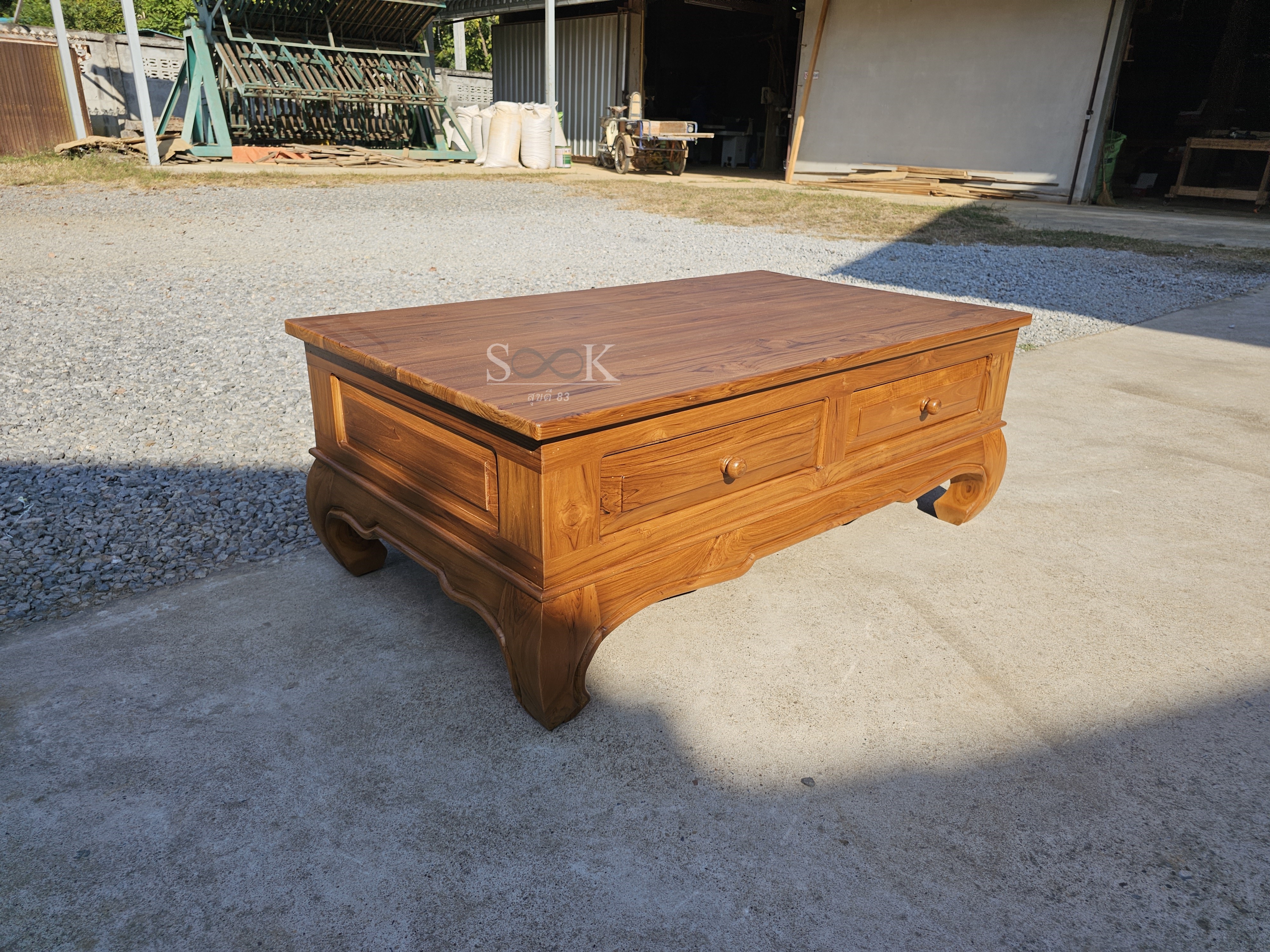 โต๊ะกลางขาคู้ มีลิ้นชัก