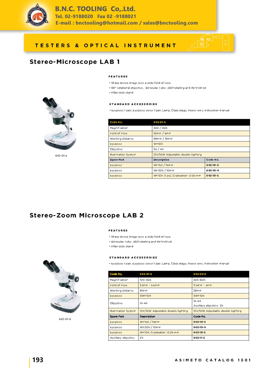 ASIMETO,P193,Stereo-Zoom Microscope LAB 2,642-01-6
