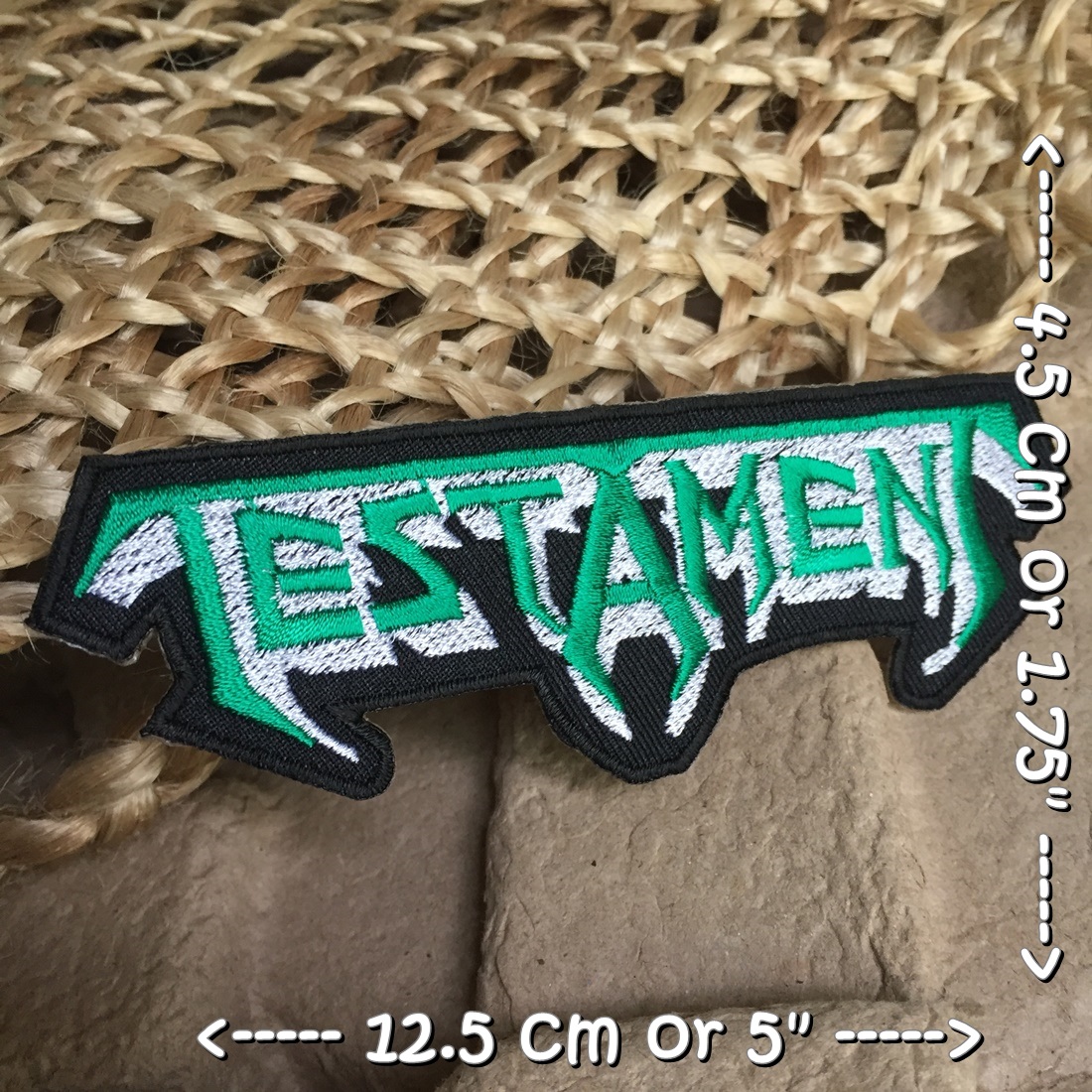 Testament วงดนตรี ร็อค เฮฟวี่เมทัล พังค์ ตัวรีดแบบปัก อาร์มปัก ตัวรีดติดเสื้อ ตัวรีด ติดกระเป๋า ติดหมวก ติดแจ๊คเก็ต Rock Iron on Embroidered Patch