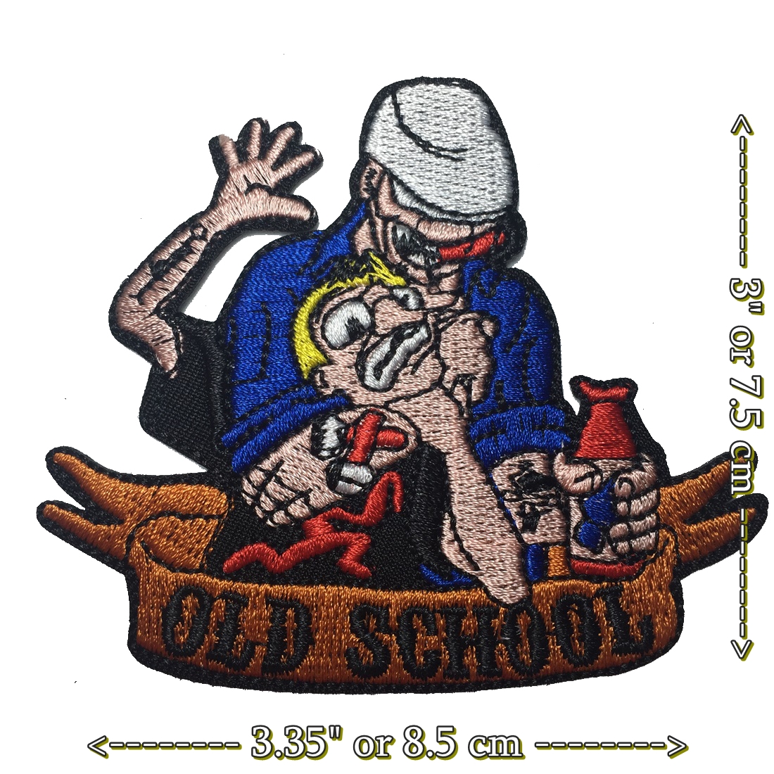 Old School ตัวรีดติดเสื้อ อาร์มรีด อาร์มปัก ตกแต่งเสื้อผ้า หมวก กระเป๋า แจ๊คเก็ตยีนส์ Hipster Embroidered Iron on Patch