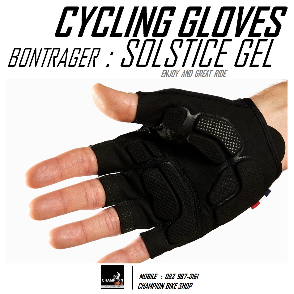 ถุงมือจักรยาน BONTRAGER : SOLSTICE GEL CYCLING GLOVES สีดำ