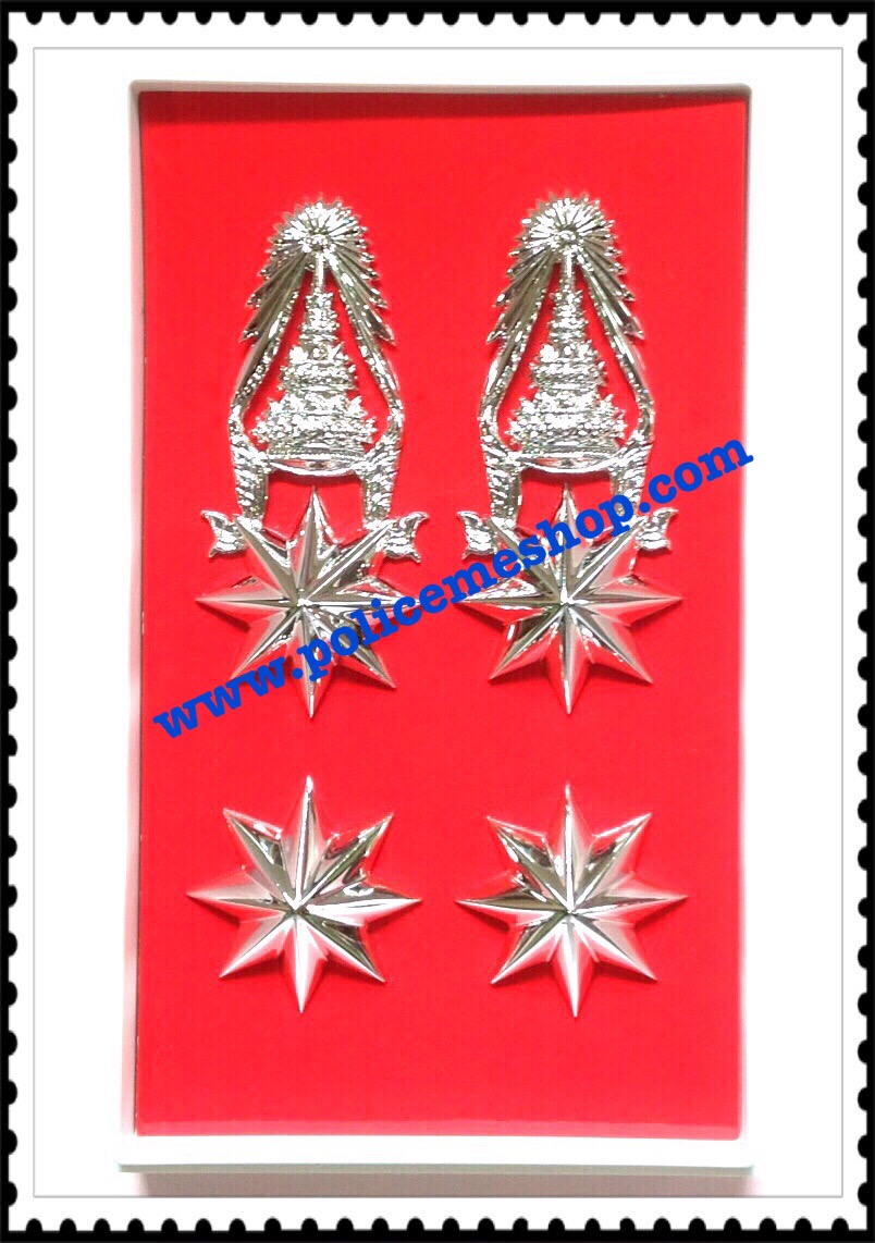 เครื่องหมายยศพันตำรวจโท (ชาย,หญิง) - เงินแท้ชุบทองคำขาว