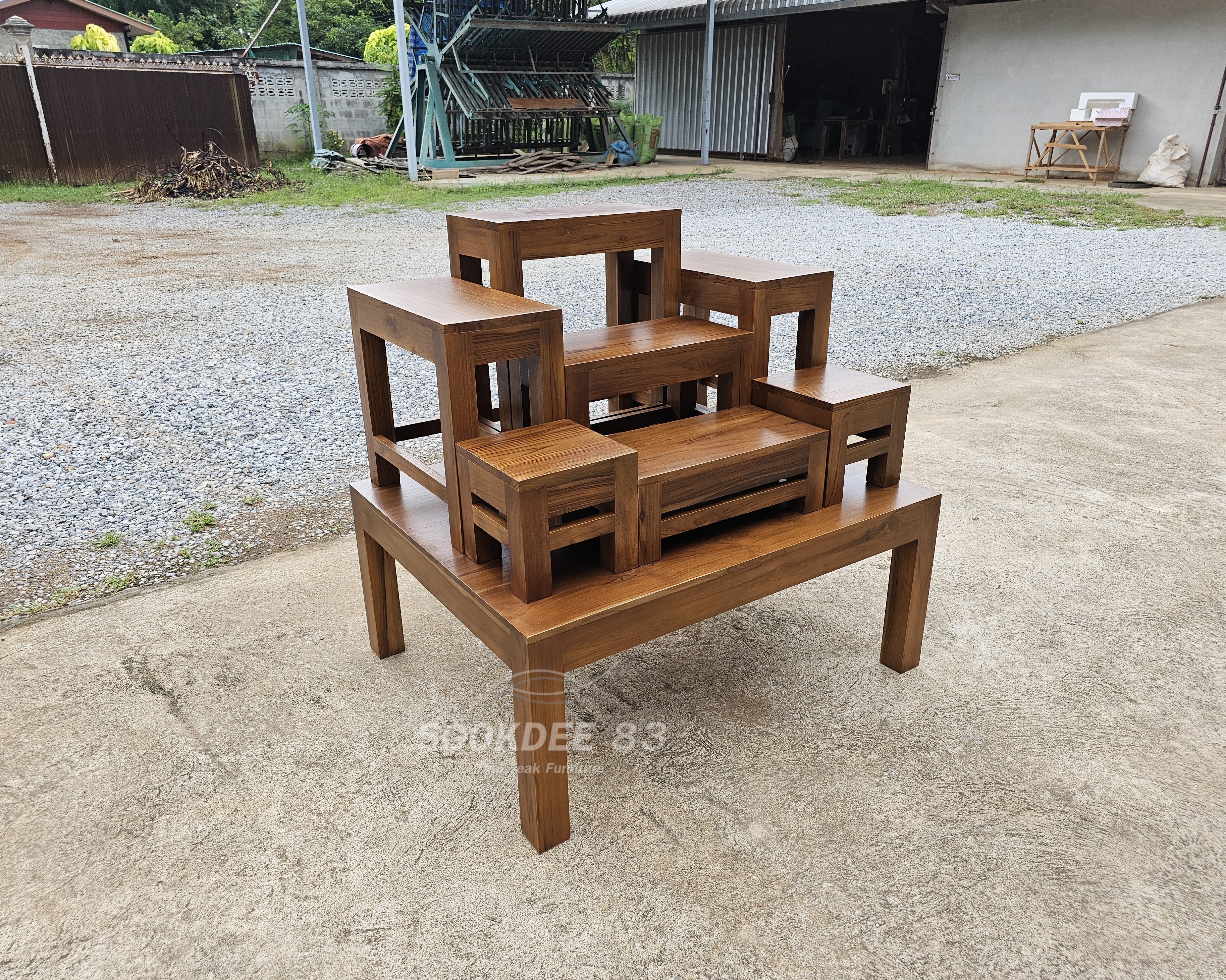 โต๊ะหมู่ 7 x 9 เรียบ ขาตรง