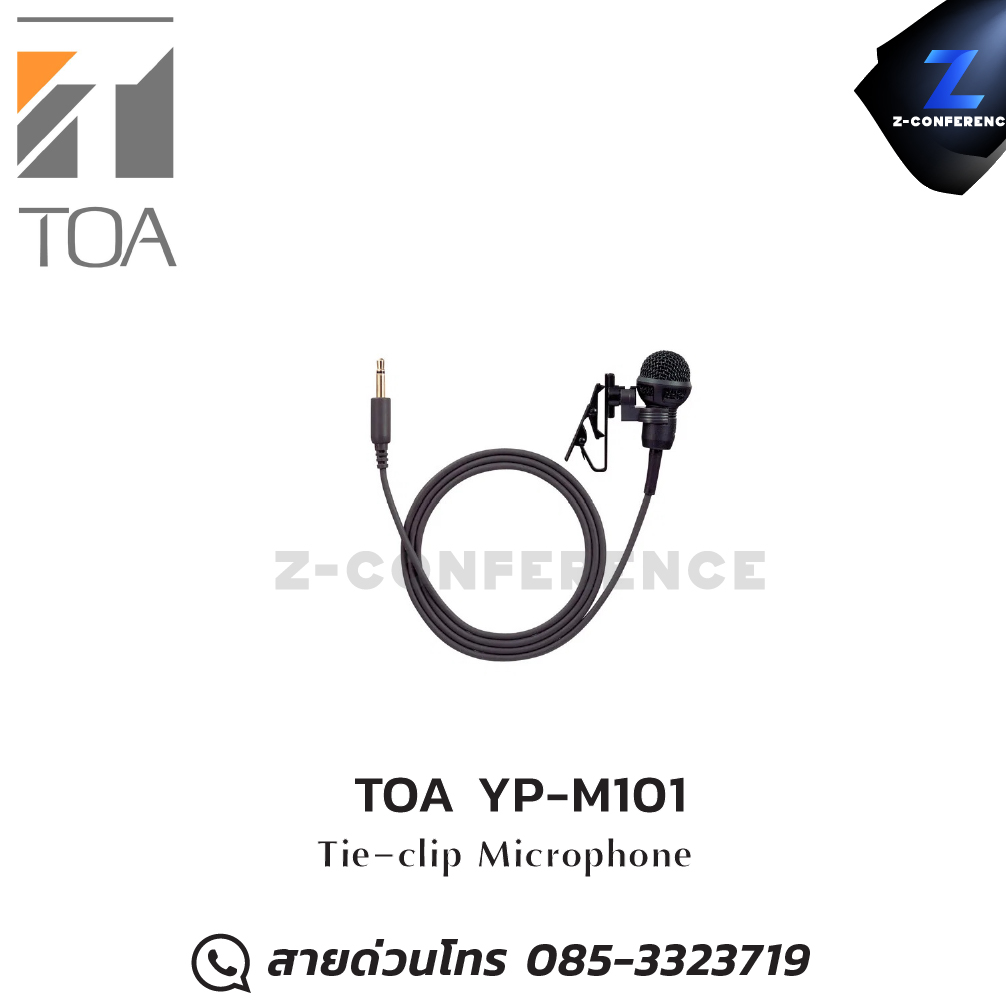 TOA YP-M101 ไมโครโพนแบบติดปกเสื้อ Tie-clip Microphone ชุดทัวร์ไกด์ , tour guide , wireless guide , ชุดบรรยายไร้สาย