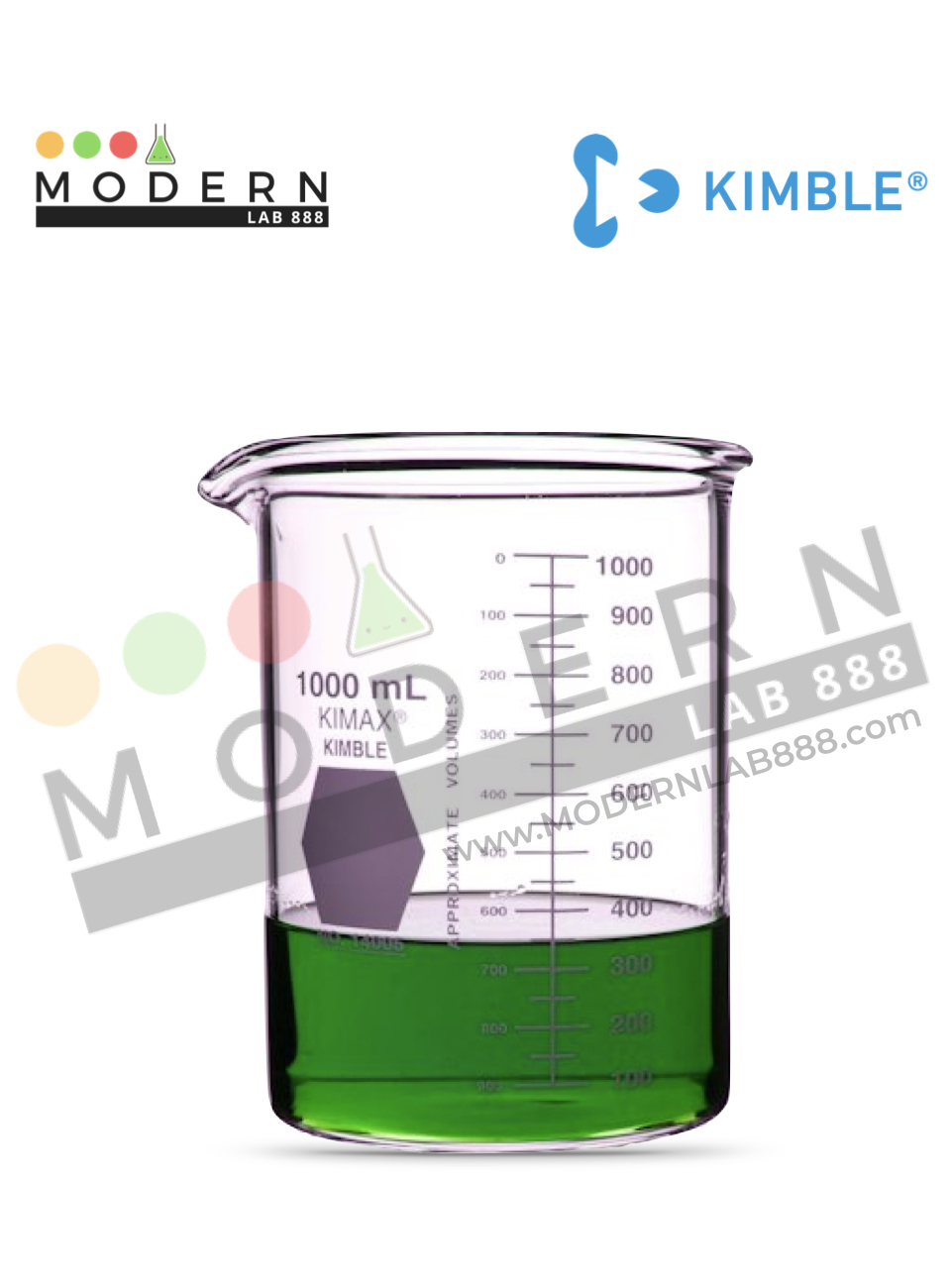 1000ml. บีกเกอร์ทรงเตี้ยแบบหนา / 1000ml. Low Form Heavy Duty Beakers