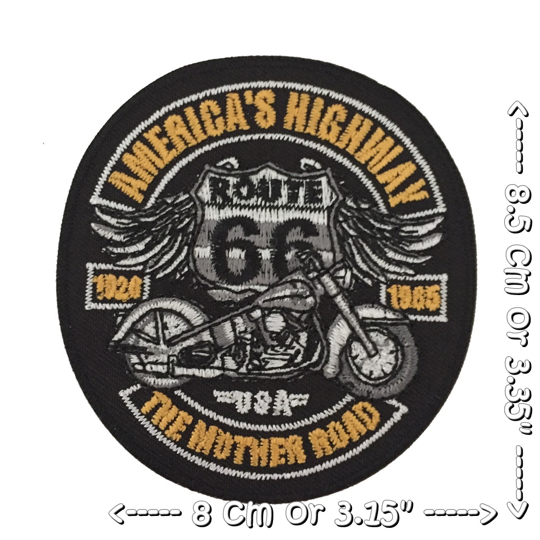 Route66 รถแข่ง ไบค์เกอร์ ตัวรีดติดเสื้อ อาร์มรีด อาร์มปัก ตกแต่งเสื้อผ้า หมวก กระเป๋า แจ๊คเก็ตยีนส์ Racing Embroidered Iron on Patch