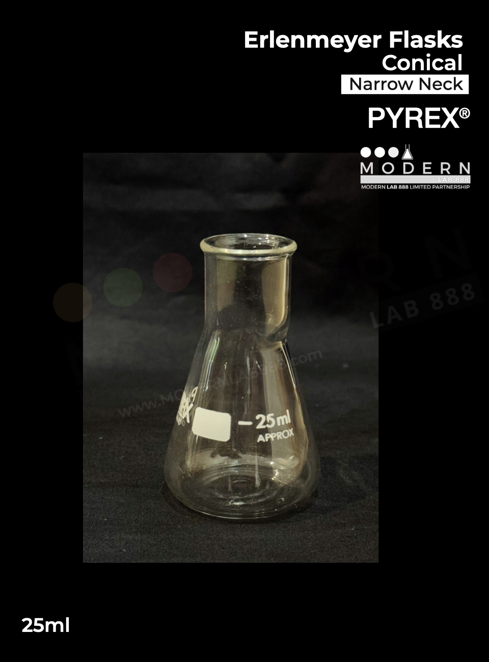 ขวดรูปชมพู่ / Erlenmeyer Flasks, Conical, Narrow Neck, PYREX