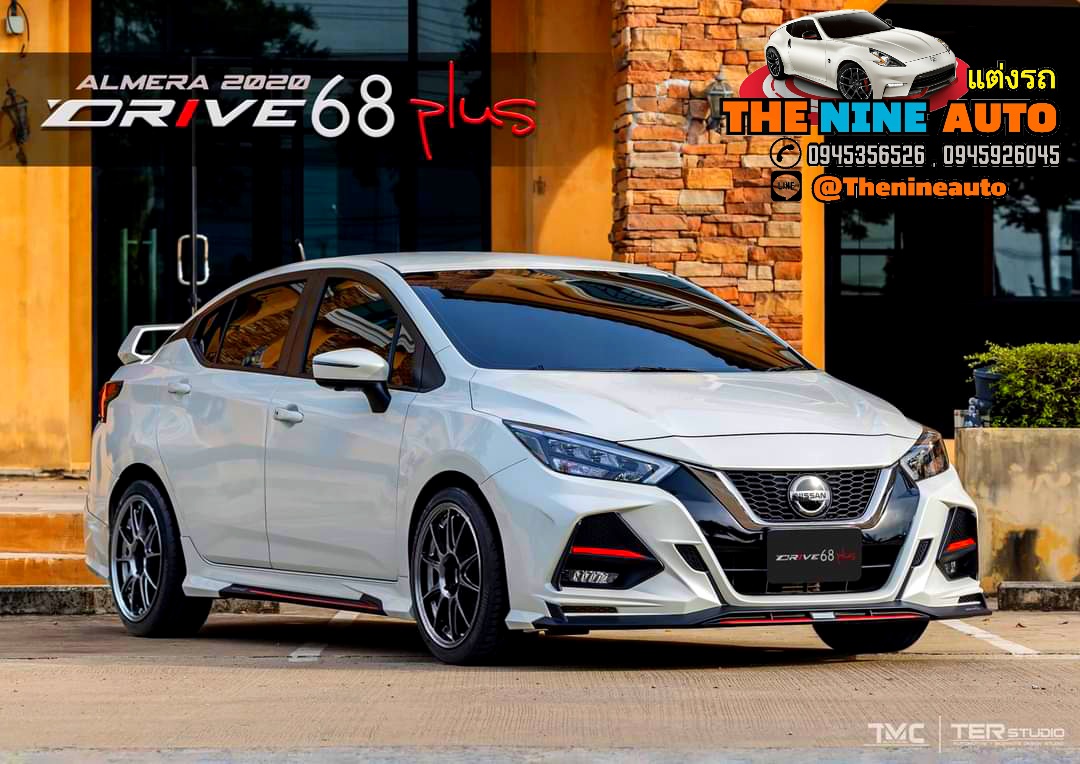 ชุดแต่ง Almera 2020 รุ่น Drive68 ชุด 5 ชิ้น(มีสปอยเลอร์ยกสูง)