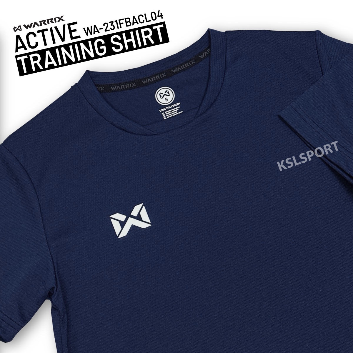 WARRIX เสื้อกีฬา Active Training SHIRT เสื้อออกกำลังกาย สีล้วน รหัส WA-231FBACL04 สีดำ/ขาว/เทา/กรมท่า/ส้ม/เขียวสะท้อนแสง