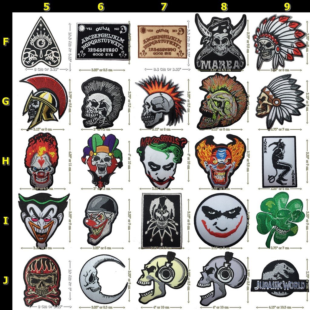 ตัวรีดติดเสื้อ กะโหลก ซาตาน สายดาร์ค อาร์มปัก Patch (บอกลายที่ต้องการทางแชท)