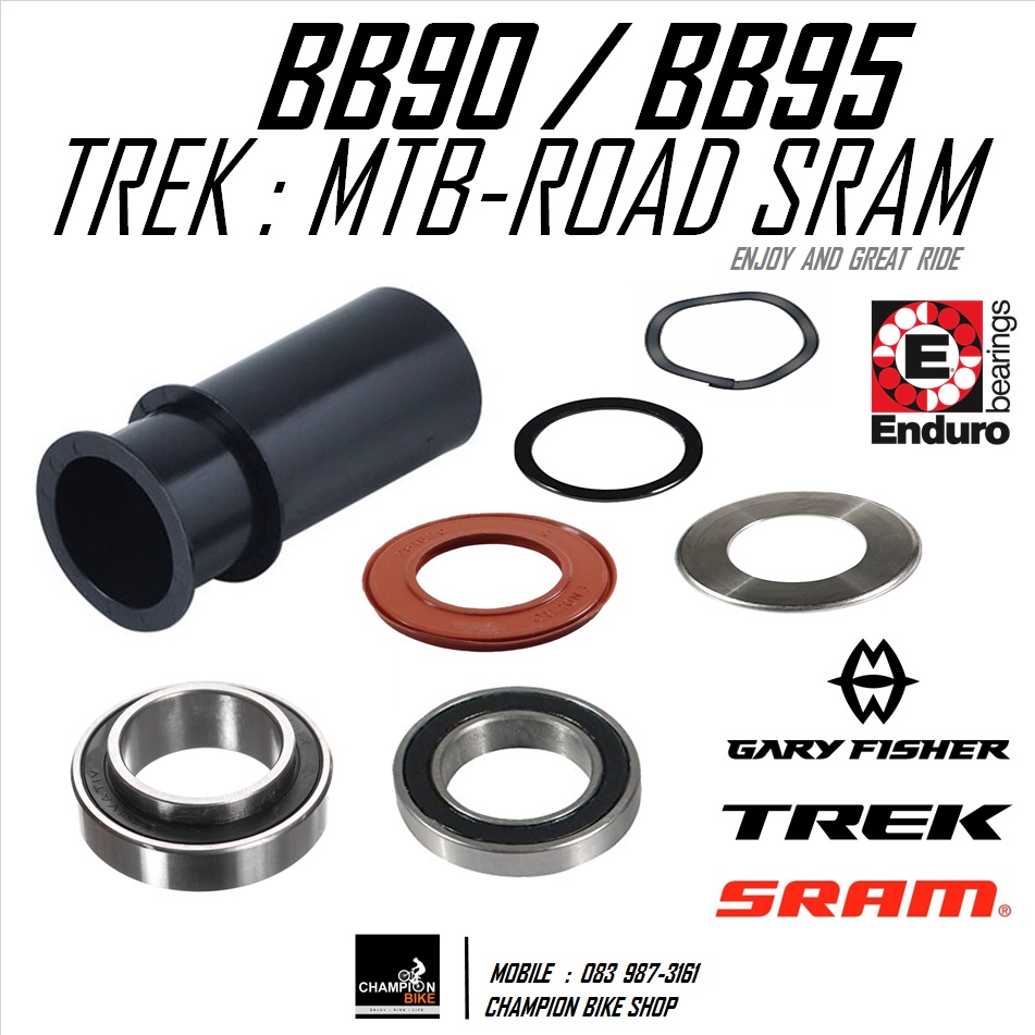 ลูกปืนกะโหลกBB90 / BB95 TREK-GARY FISHER สำหรับจานหน้า SRAM / TRUVATIV GXP 24/22mm ENDURO : STEEL BEARING BOTTOM BRACKET TREK BICYCLE FOR SRAM TRUVATIV GXP CRANKSET