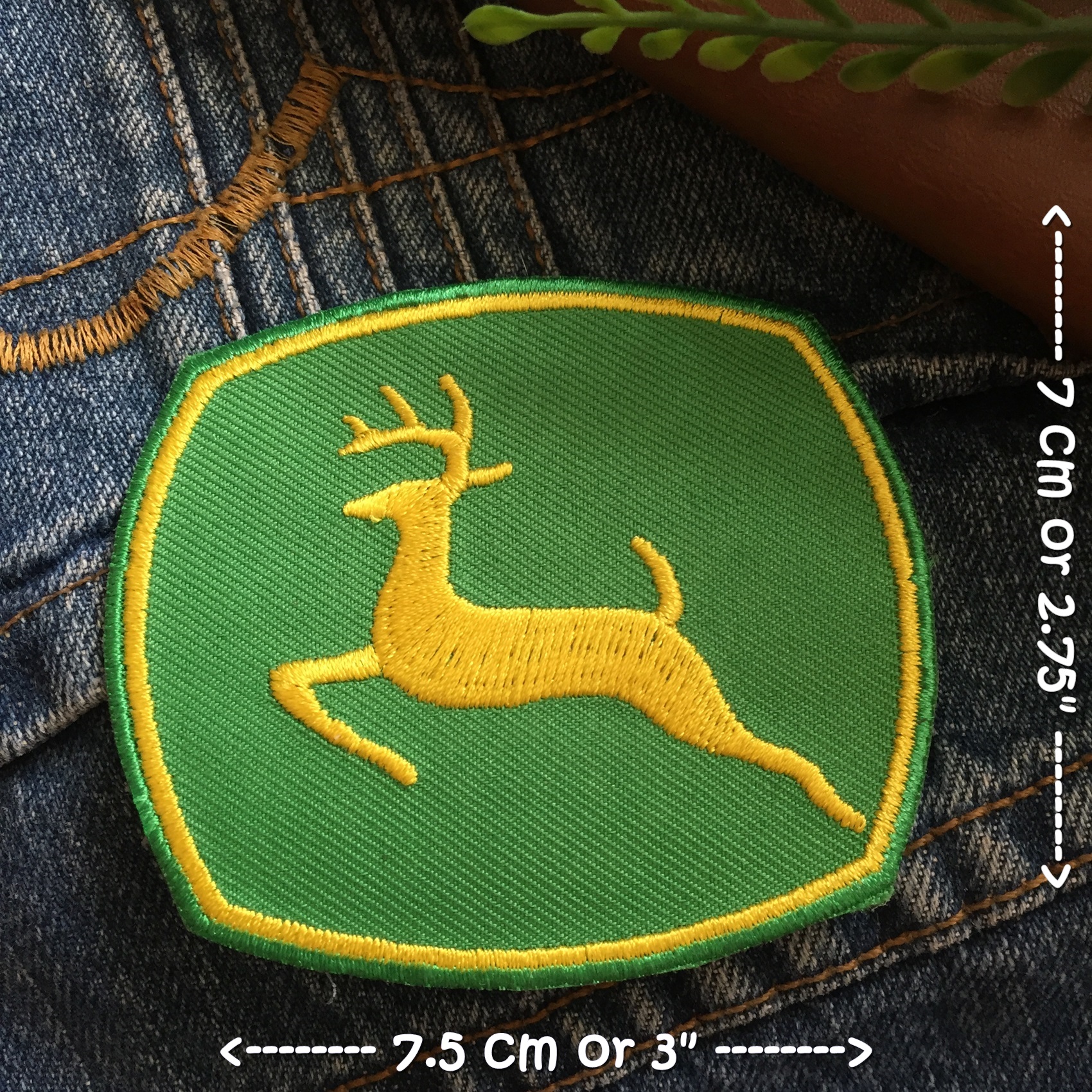 โลโก้ Johndeere ตัวรีดติดเสื้อ อาร์มรีด อาร์มปัก ตกแต่งเสื้อผ้า หมวก กระเป๋า แจ๊คเก็ตยีนส์ Hipster Embroidered Iron on Patch