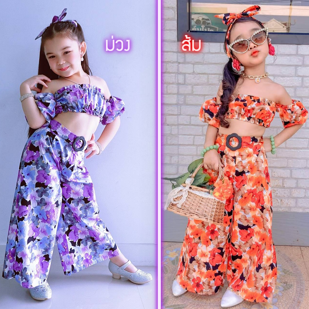 TS10/🔥พร้อมส่ง🔥ชุดเด็กผู้หญิง ชุดลายดอกแฟชั่นสุดแซ่บ