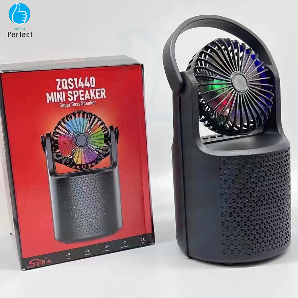ลำโพงบลูทูธมาพร้อมพัดลมและไฟ LED Mini Speaker By Millionperfect รุ่น ZQS1440