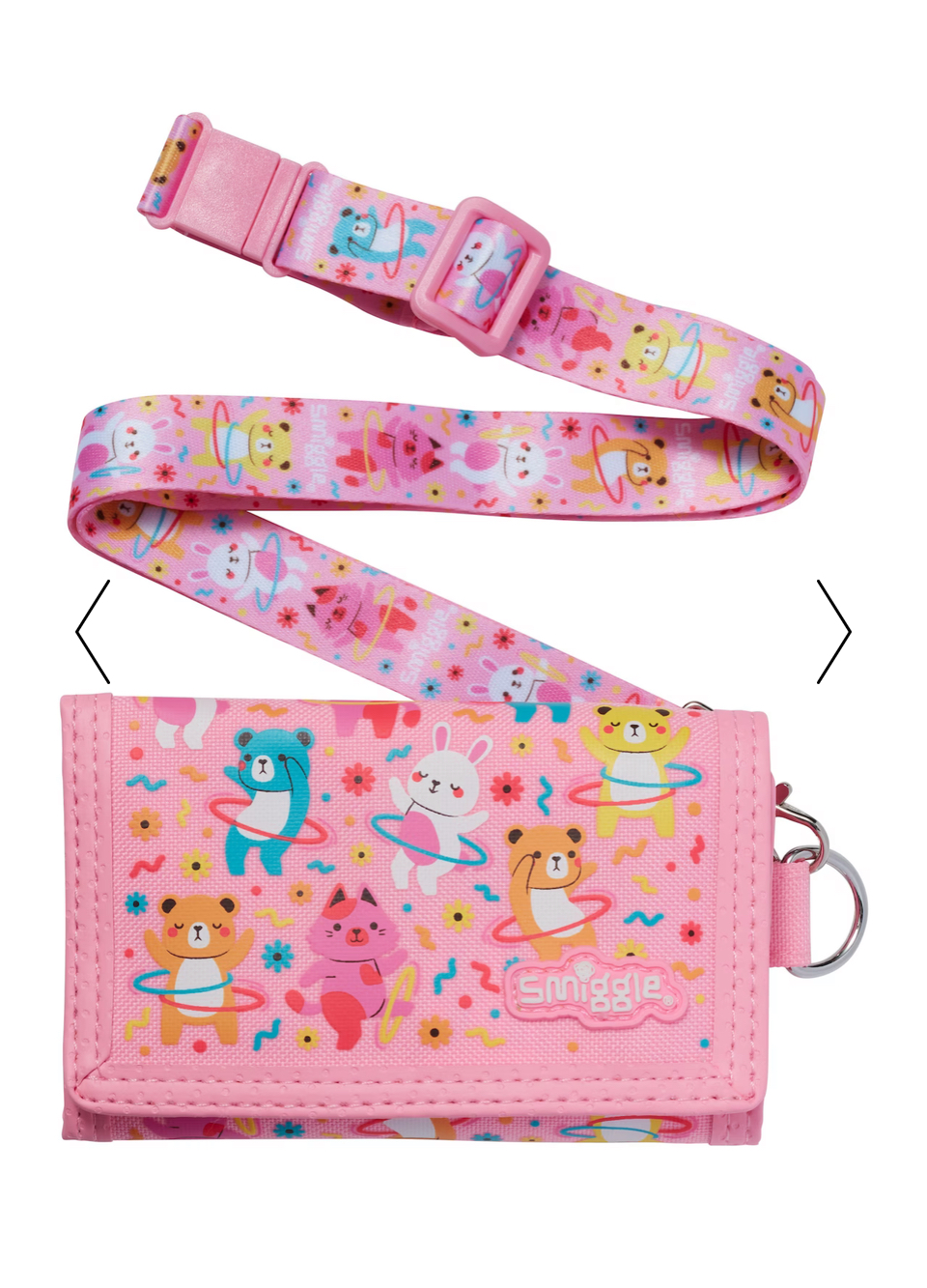 กระเป๋าตัง smiggle wallet with lanyard -Let's Play- ชมพู