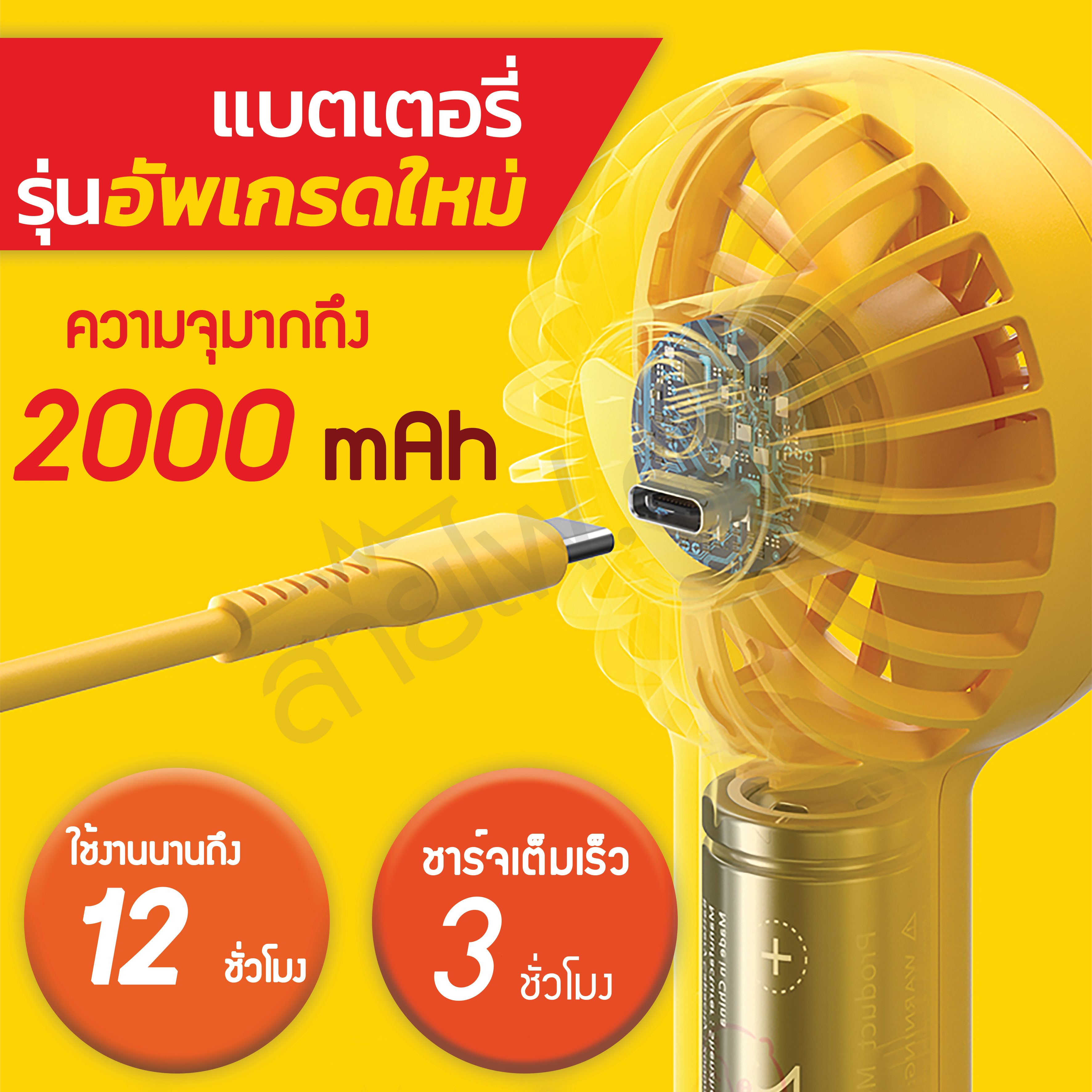 Handheld Pocket Mini Fan B.DUCK FA20 เจ้าเป็ดเหลืองดุ๊กดิ๊ก น่ารักเวอร์ พัดลมพกพา พัดลมมือถือ จิ๋วแต่เจ๋ง แบตอึด 2000mAh ใช้งานได้นานถึง 12ชั่วโมง คุณภาพเกินตัว เล็กน่ารัก พกพาง่าย