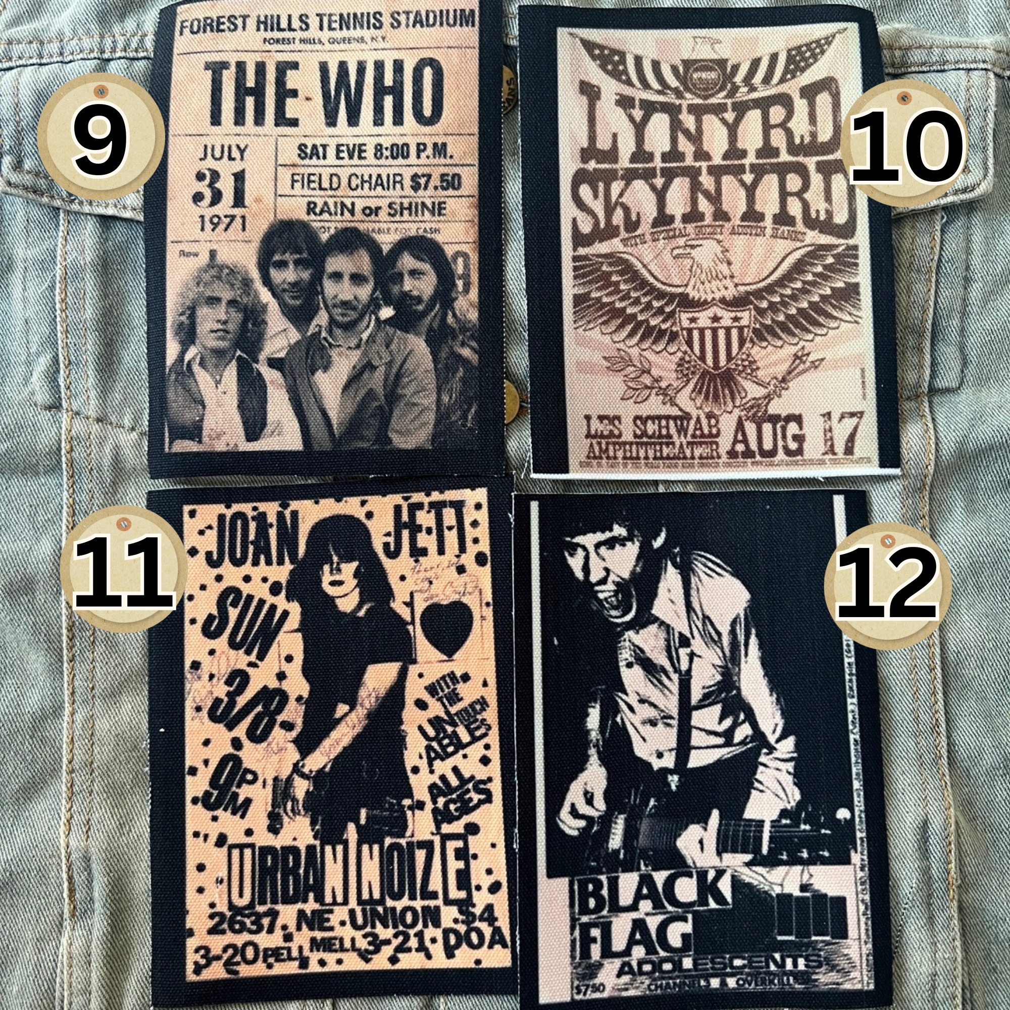 ตัวรีดติดเสื้อ วงดนตรี ร็อค วินเทจ พังค์ ผ้าแคนวาสพิมพ์ลาย ตกแต่งเสื้อผ้า Canvas Iron on Patch