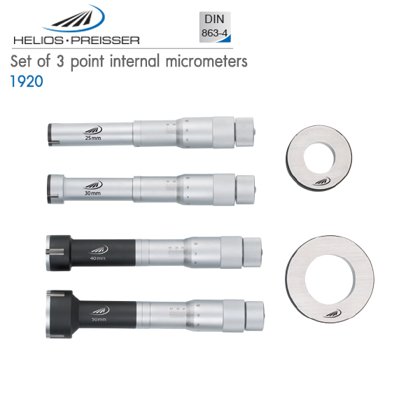 HELIOS-PREISSER,Set of 3 point internal micrometers,1920 574