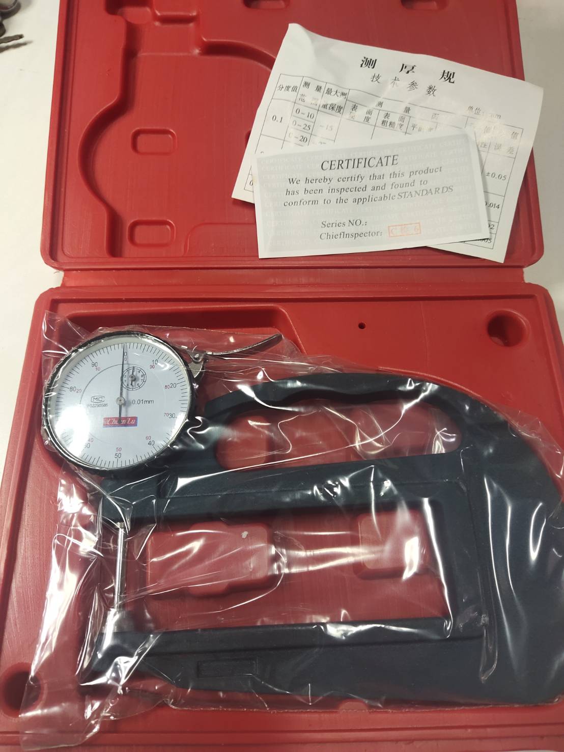 เกจวัดความหนาถุง,Dial Thickness,แบบปากลึก ,(เครื่องวัดความหนา),326-121 0-10mmx120mm ,Dial Thickness Gauge 10mm ,thickness meter with 120mm throat range thickness tester,